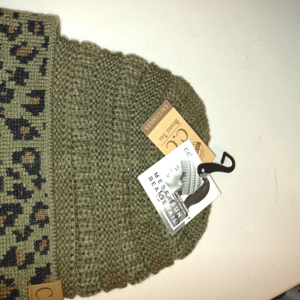 C.C. Messy Bun Tail Beanie